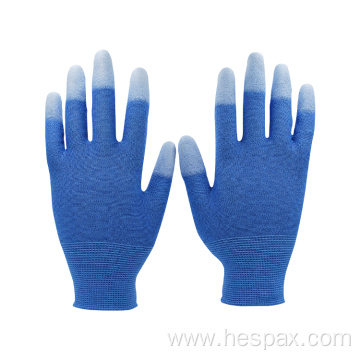 Hespax Anti-static Breathable PU Coated Cheap Labour Gloves